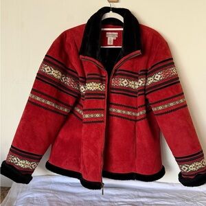 Coldwater Creek Red and Black Jacket